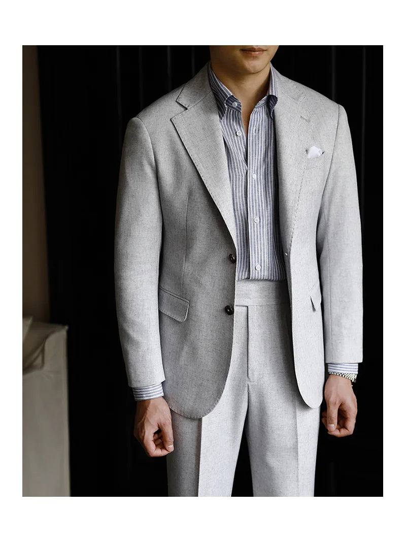 Wedding Suits For Men Solid Color Business Formal Casual Dress Suits 2 Pieces Office Work Party Prom Costume Homme