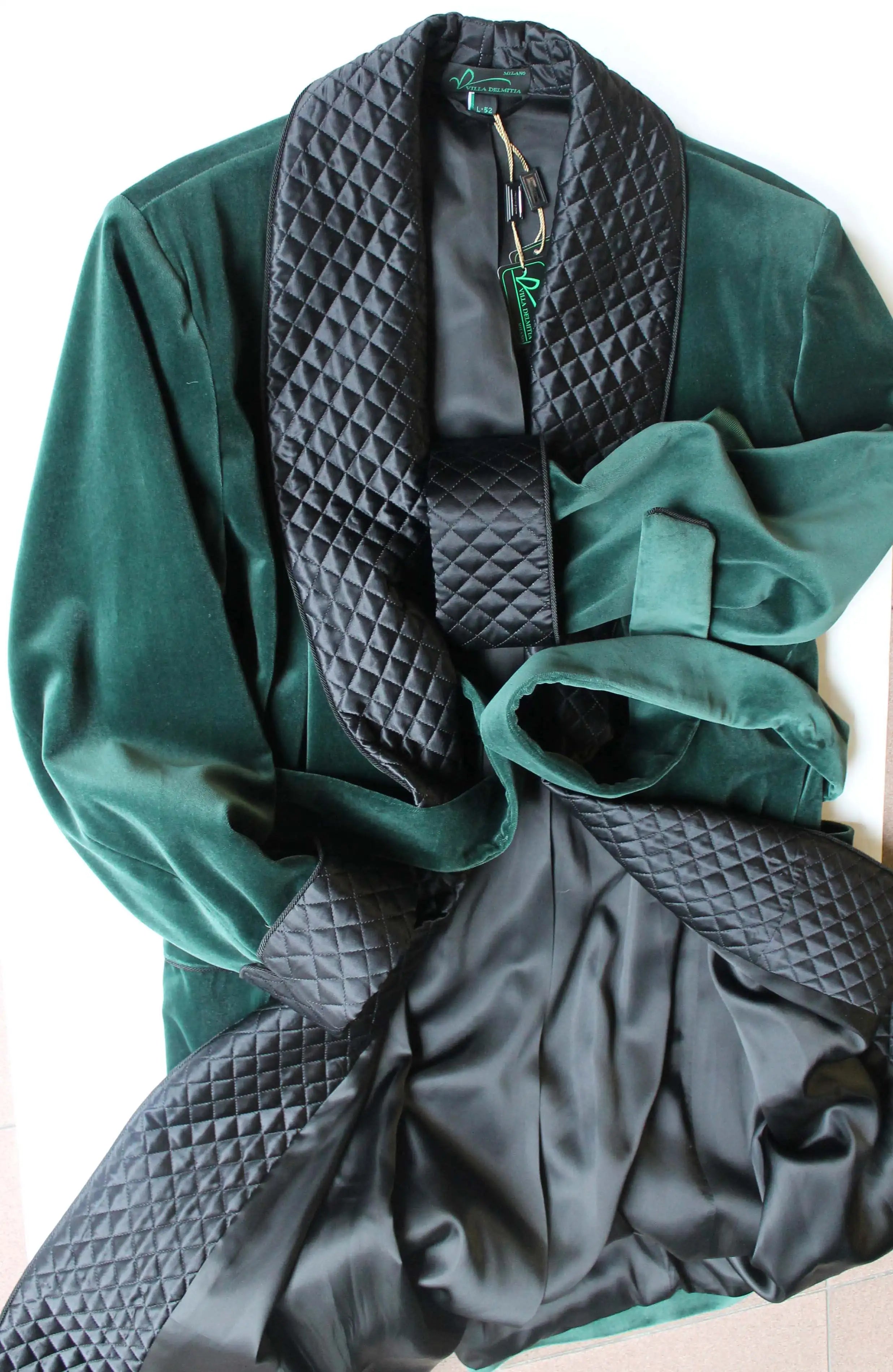 Vintage Men Velvet Smoking Suits Jacket Robe Shawl Lapel with Belt Tuxedo Blazer Jackets Custom Made