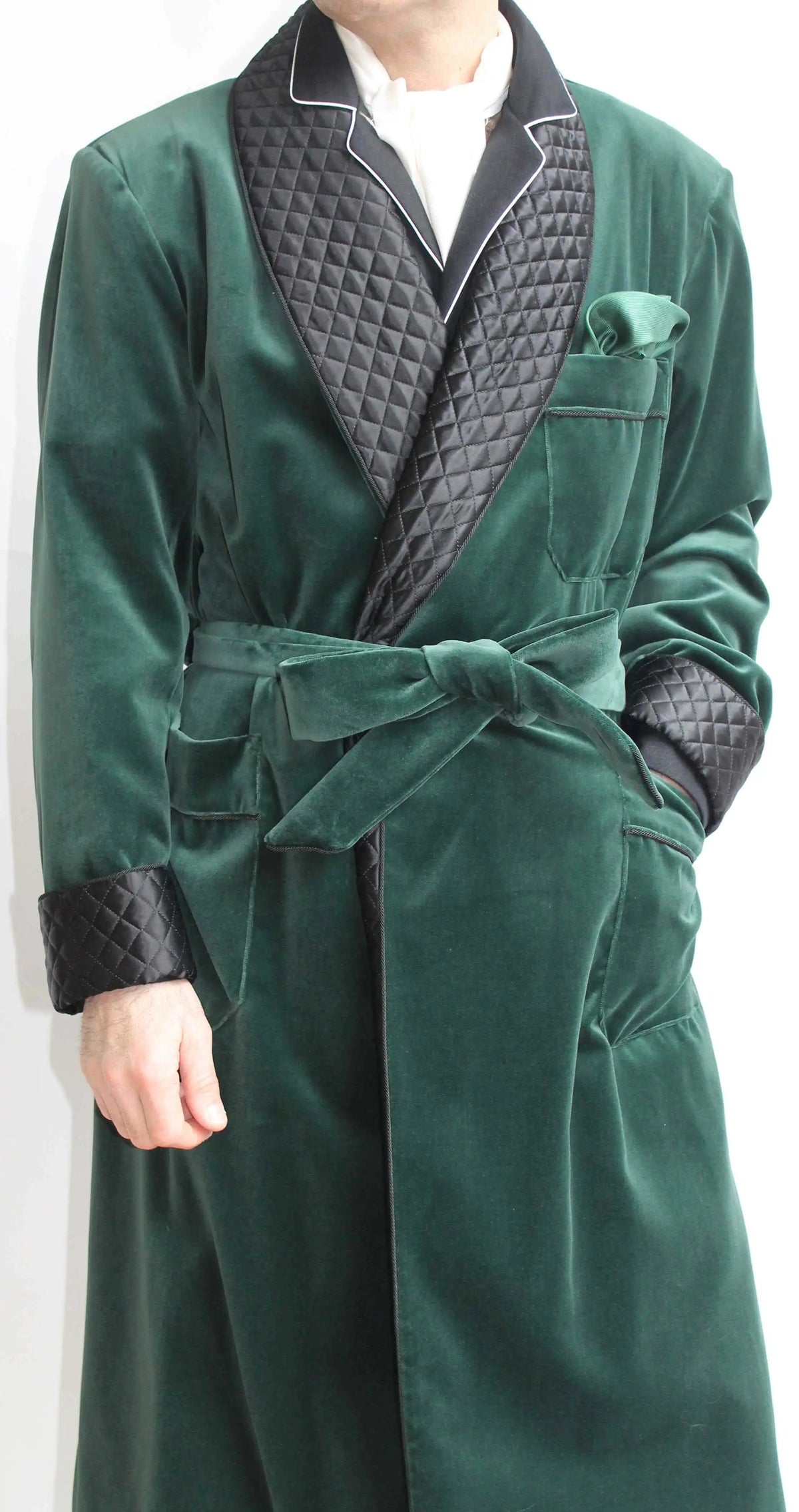 Vintage Men Velvet Smoking Suits Jacket Robe Shawl Lapel with Belt Tuxedo Blazer Jackets Custom Made