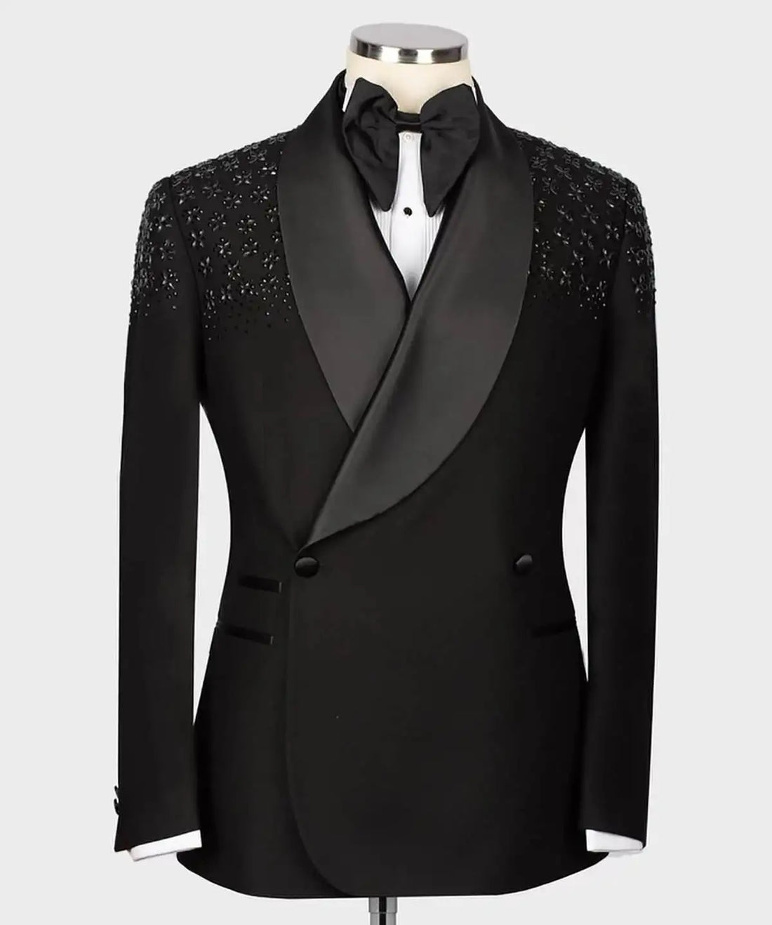 Sparkly Men Wedding Suits Crystal Shawl Lapel Double Breasted Tuxedos Groom Business Party 2 Psc Blazer Pants Custom Made