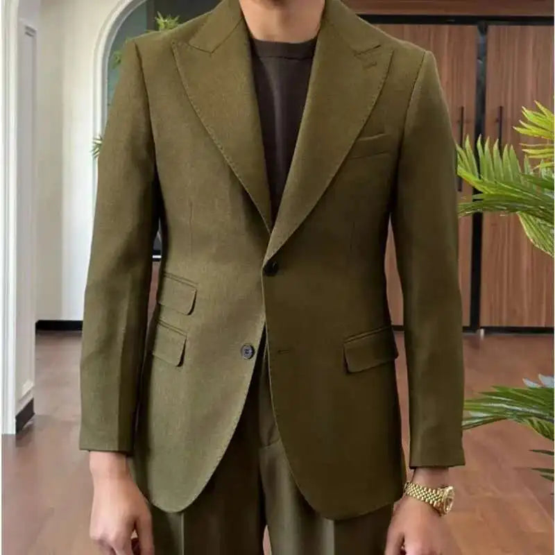 Business Dress Suit Wedding Suit for Men Versatile Casual Office Party Prom Costume Homme Green Men Tuxedo Suit