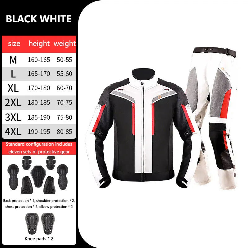 Men Motorcycle Jacket Waterproof Four Season Motorbike Overcoat Pants Reflective Riding Jackets Windproof Suits Removable Lining