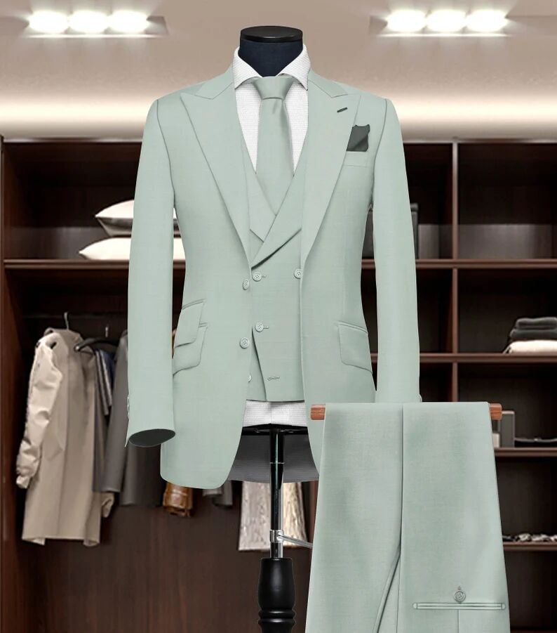 Costume classique pour homme, smoking de mariage, revers châle, marié, robe classique/mariage/dîner/fête, veste sur mesure, gilet, pantalon