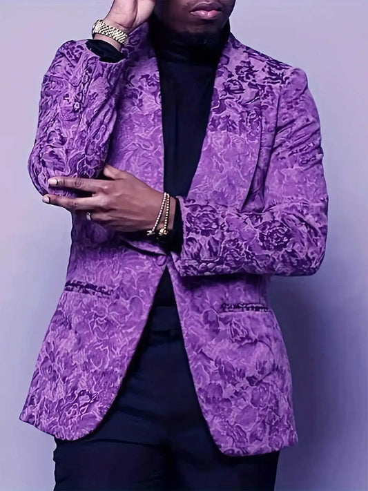 Bright Purple Wedding Tuxedos Jacqusrd 1 Piece Set Jacket Vintage Men Suit Shawl Lapel Single Breasted Party Suits Customized