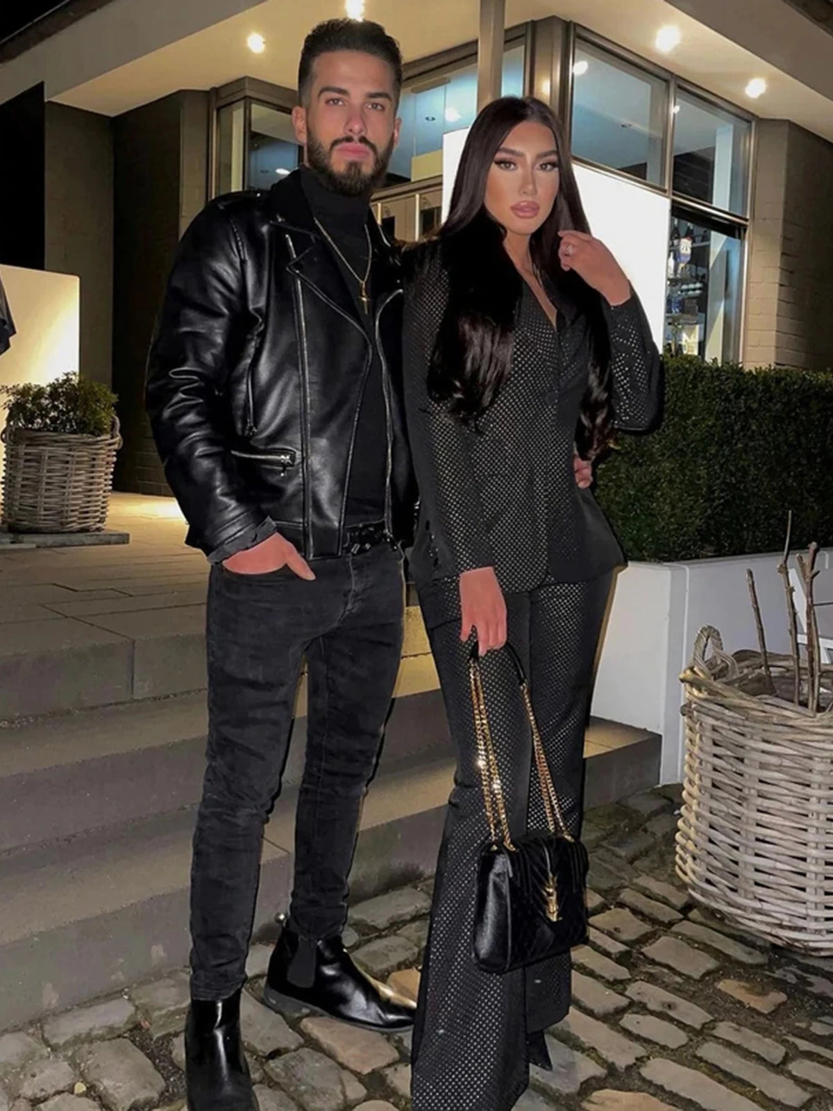 Ensemble élégant bleu et noir pour femme, 3 pièces, tenue de soirée, de travail, de bureau, veste, blazer, pantalon, haut