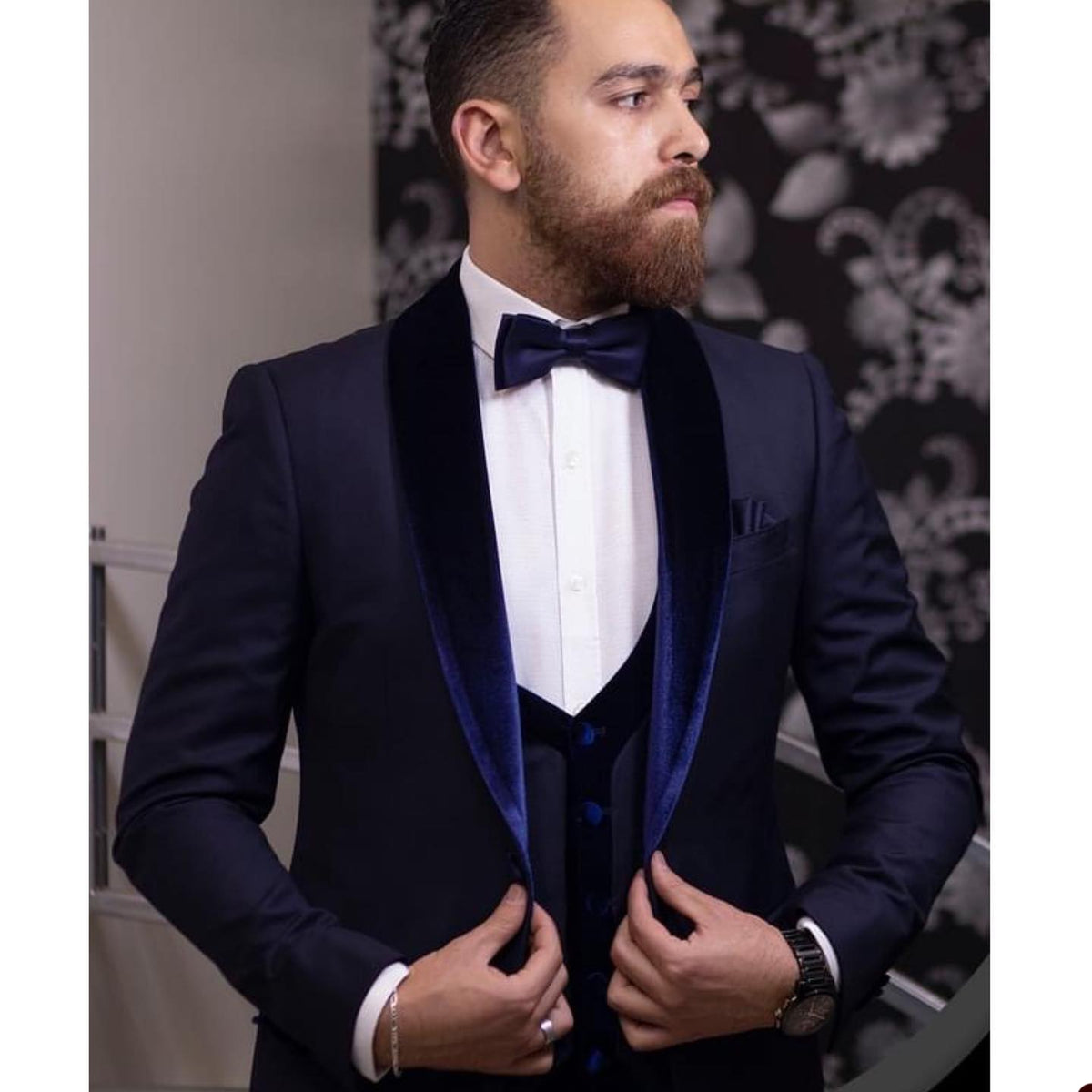 Men's Suit 3 Pieces Blazer Vest Pants One Button Velvet Sheer Lapel Tuxedo Business Pure Modern Wedding Groom Costume Homme