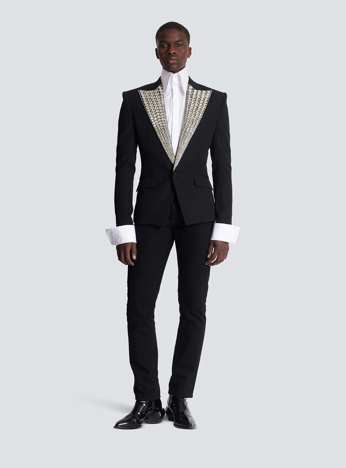 Costume de mariage pour homme, 2 pièces, coupe ajustée, col en cristal, ceinture fine, sur mesure, pour marié, occasions formelles, taille personnalisée