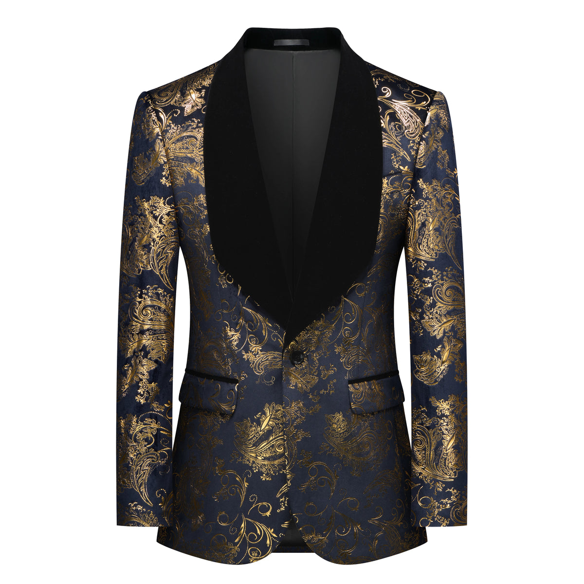 Vintage Men Suits 2 Pieces Set Tailor-Made Jacquard Jacket Blazer One Button Groom Customized Coat Black Pants