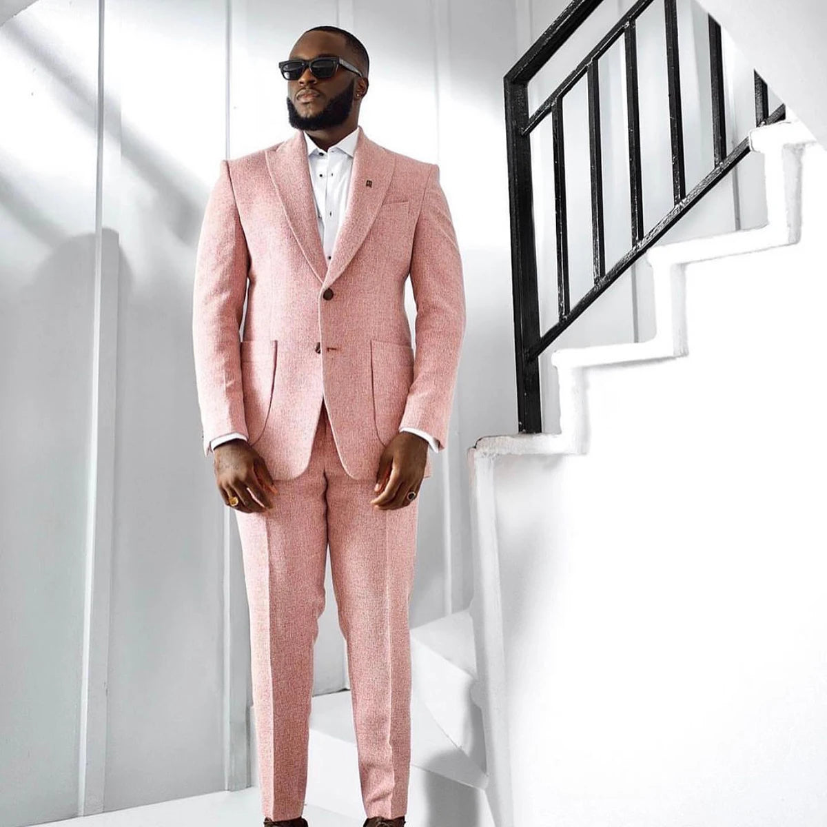 Autumn Luxury Wedding Suits for Men Peak Lapel Groom Wear Slim Fit Tuxedos Business Party Fall Winter 2 Pcs Coat Pants Customize