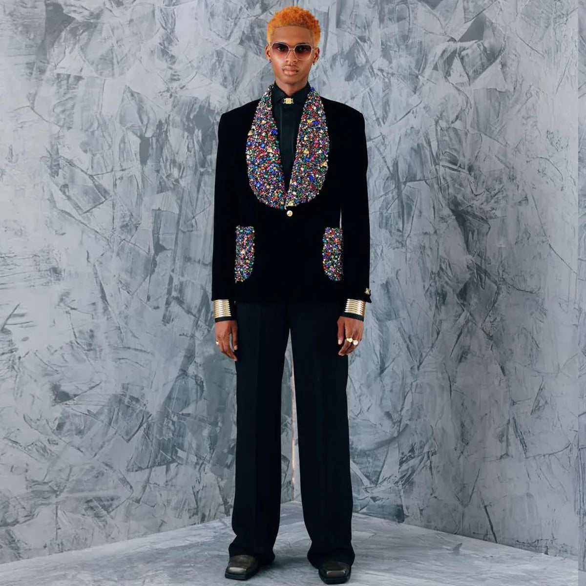 Luxury Suit Men 2 Piece Set Single Breasted Velvet Groom Diamond Single Breasted Wedding Tuxedos Terno Masculinos Customized