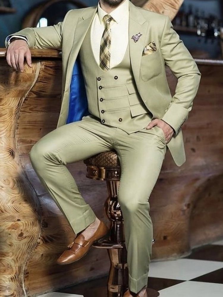 Luxury Man Suit For Wedding Slim Fit Gentleman Groom Formal Occasion Dresses Blazer Sets 3 Pieces