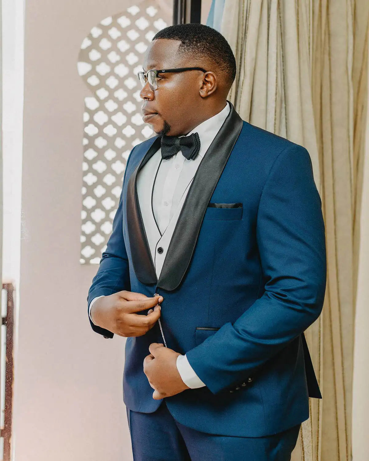 Plus Size Men Tuxedos 2 Pcs Jacket Pants Shawl Lapel for Wedding Suit Business Single Breasted Evening Party Outfits Customized