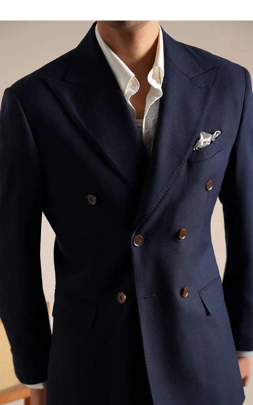 Double Breasted Wedding Suit Men Tuxedo Suit Smoking Homme Mariage Traje Novio Wool Italian Blazers Suit for Men's Business