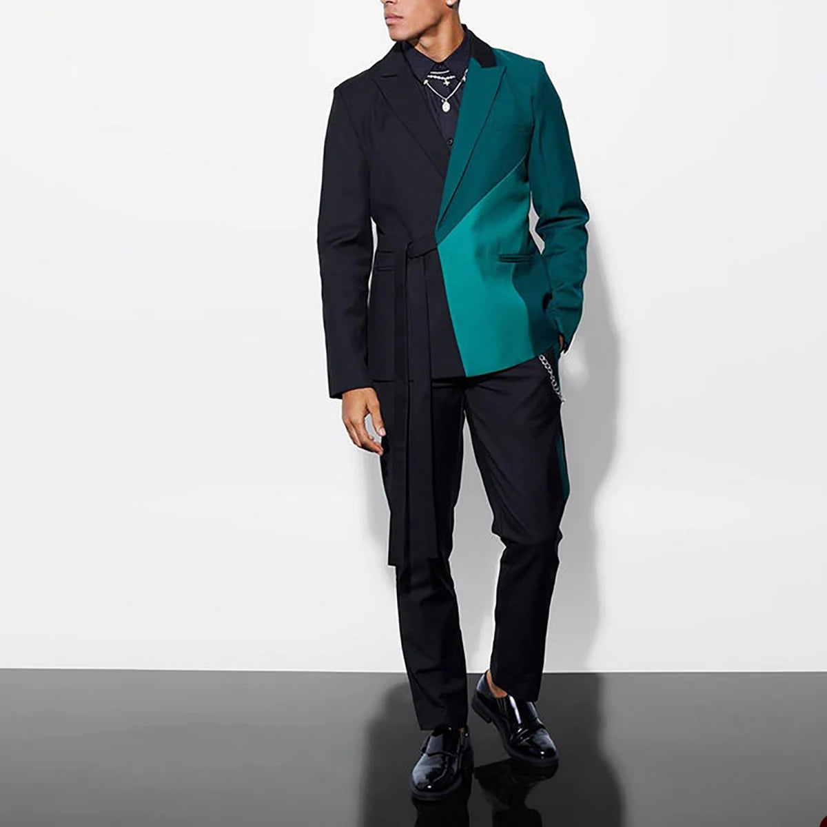 Fashion Business Suits for Men Slim Fit Double Breasted Groom Tuxedos Costume Homme 2 Pieces Black Pants Sets