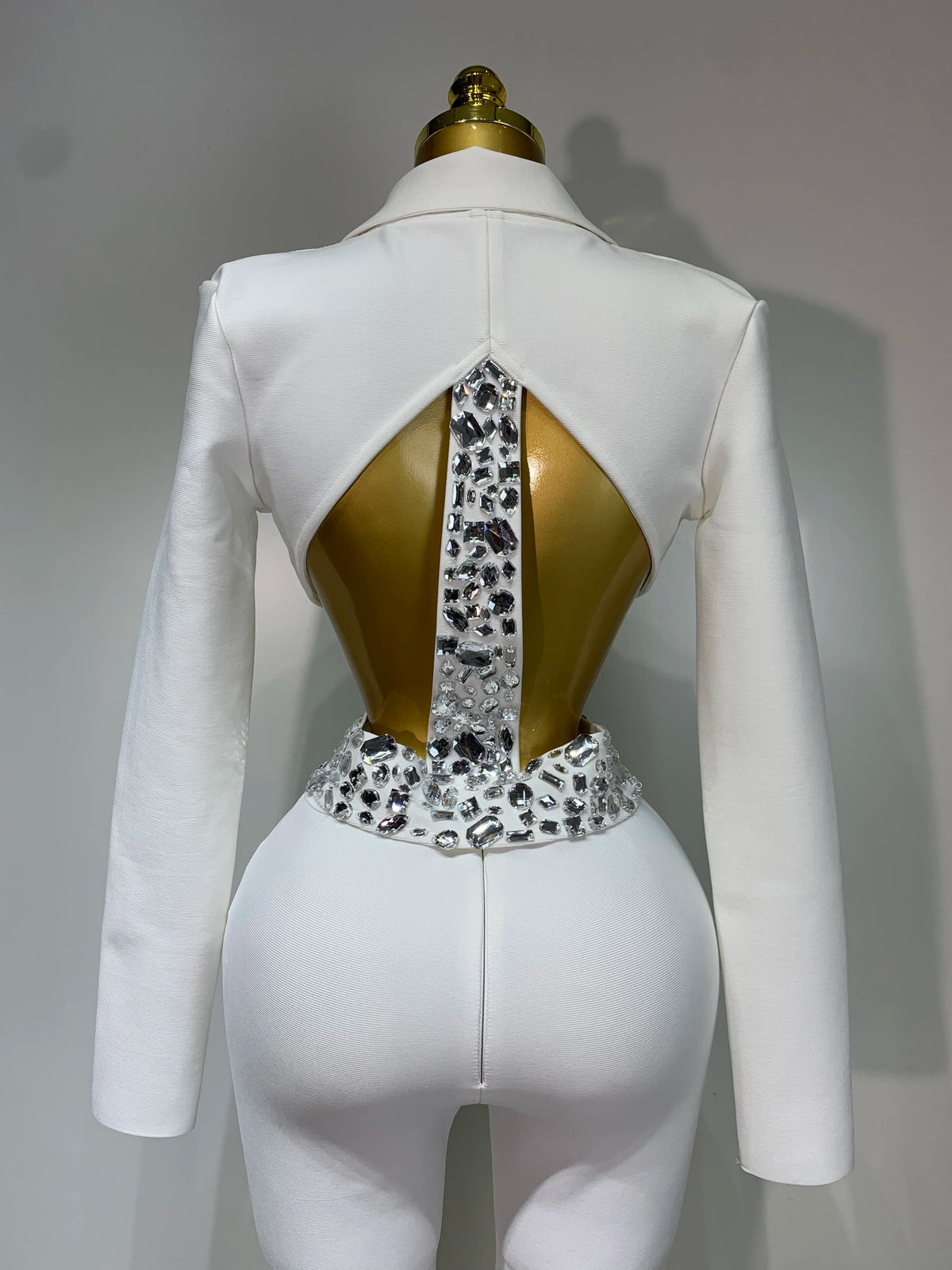 Women Sexy Long Sleeve Beading Bodycon Two Pieces Pants Bandage Set Celebrity Designer Fashion Women's Luxury Birthday Set