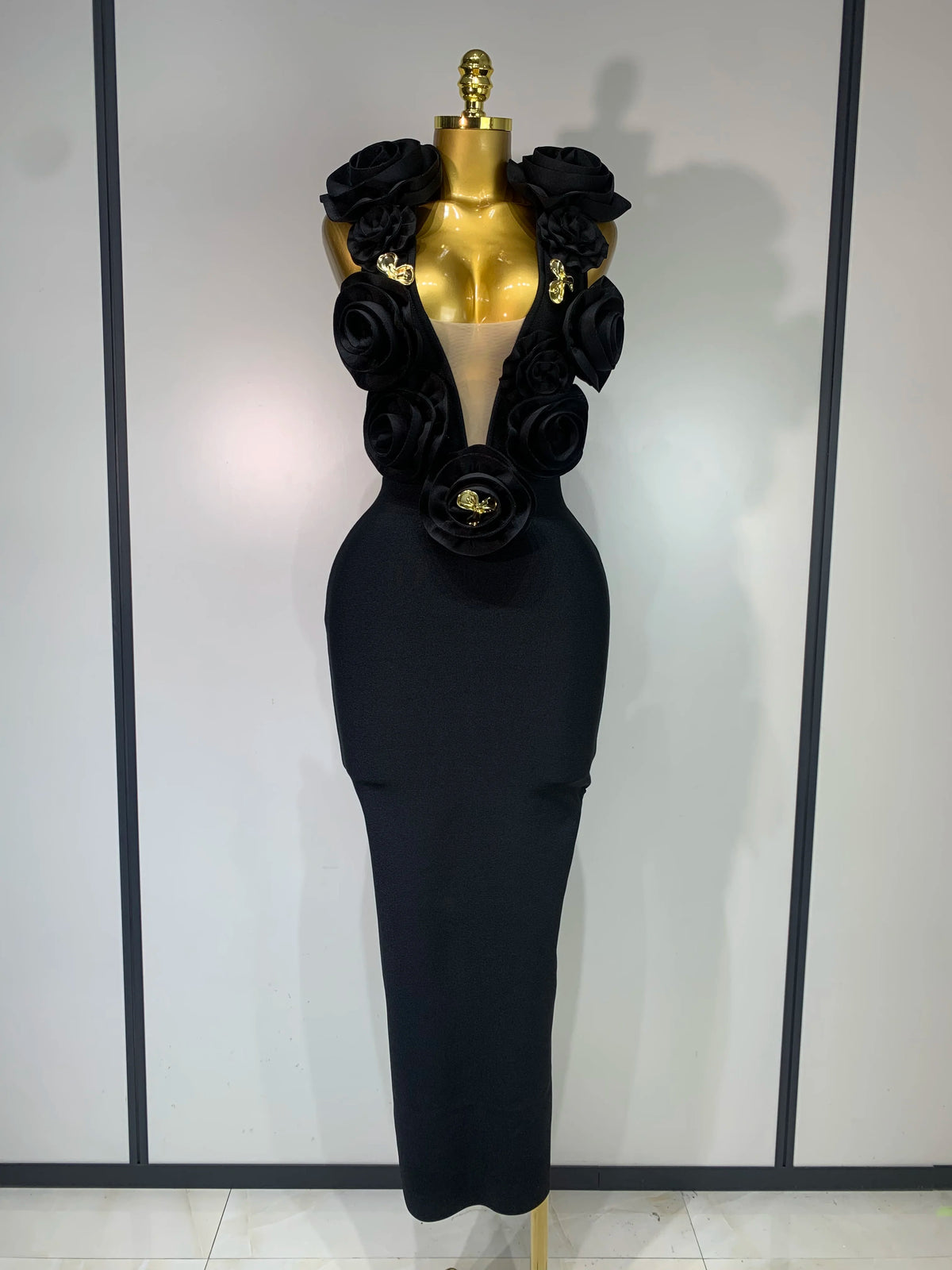 3D Flower Sleeveless Bodycon Bandage Dress Women Celebrity Elegant Party Club Luxury Birthday Dress Vestidos
