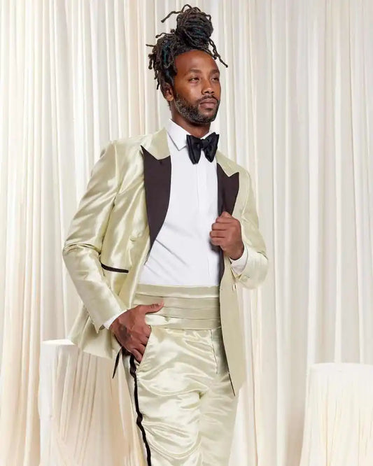 Gorgeous Wedding Tuxedos 2 Pcs Jacket Pants Men Suit Classic Fit Double Breasted Male Outfits Evening Party  Customized