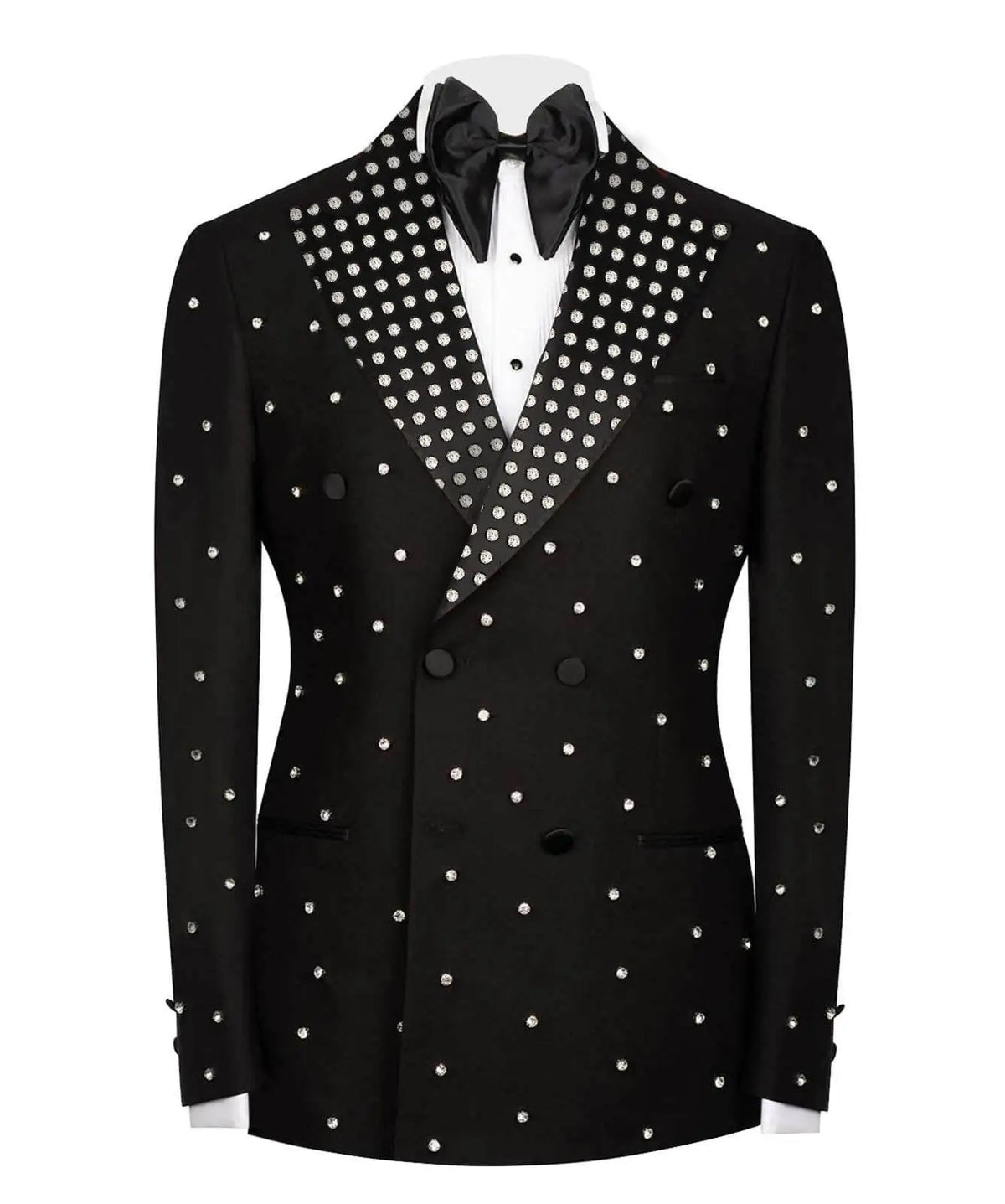 Handsome Beading Men Wedding Tuxedos Peaked Lapel Tailored Pants Suits Birthday Party Prom Groom Wear 2 Pieces Customized