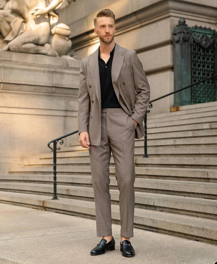 Classic Wedding Men Suits Slim Mini-CheckTailor-Made Commuter Tuxedo 2-Pieces Coat Pant Handsome Party Groom Costume