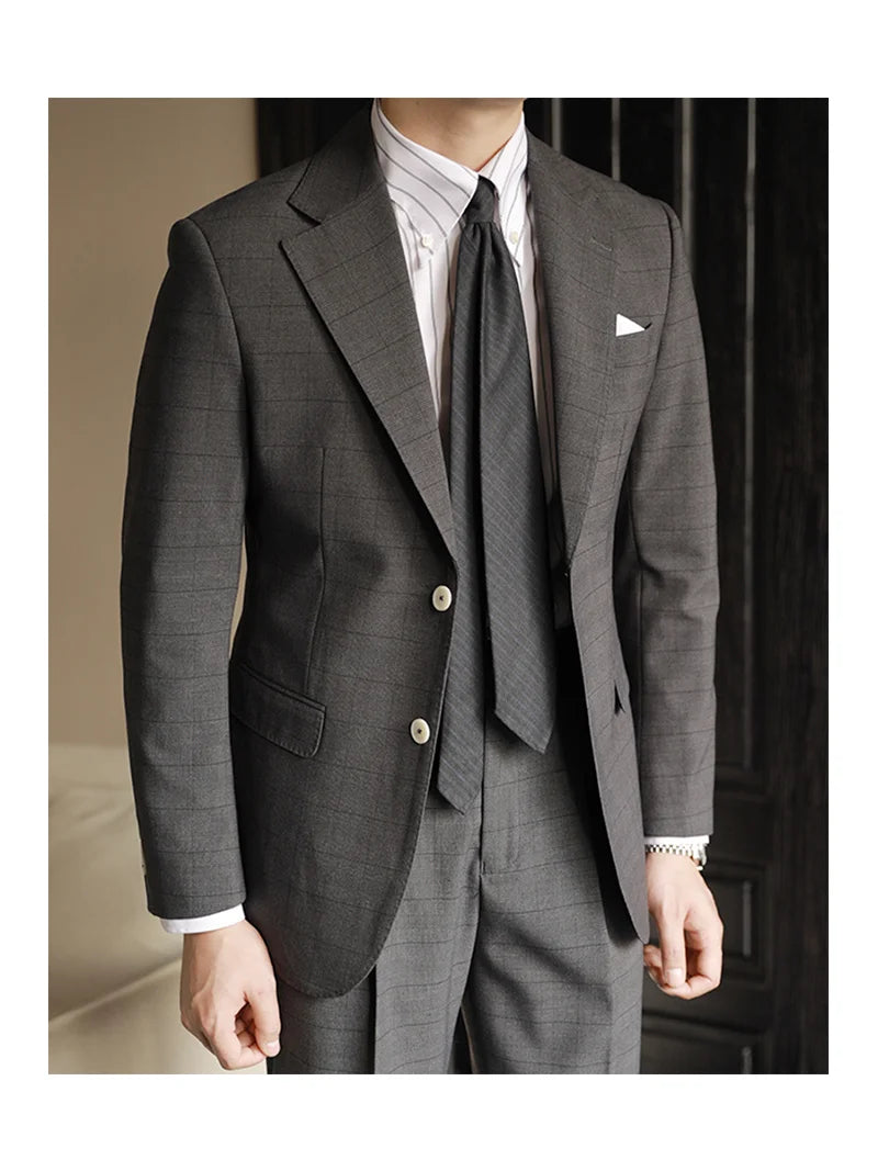 Simple Single Breasted Designer Suit 2 Piece Wedding Party Suit Groom Banquet Men Suit Slim