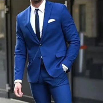 Groomsmen 2 Piece Formal Wedding Tuxedo New Male Fashion Jacket with Pants Man Costume Homme