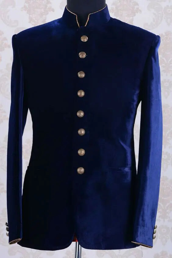 Men Suit Blazers Jackets Business Casual Suit Designer Navy Blue Velvet Coats New Formal Wear Slim Fit Jackets