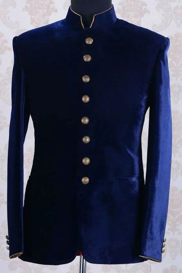 Men Suit Blazers Jackets Business Casual Suit Designer Navy Blue Velvet Coats New Formal Wear Slim Fit Jackets