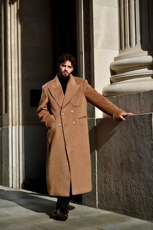 Winter Warm Men's Wedding Long Blazer Peaked Lapel Double Breasted Jacket Tuxedos Business Party Wear Only Coat Customized