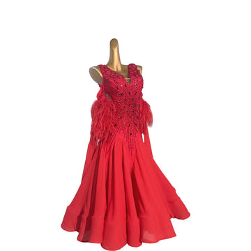 Latin Dance Dress High-end Custom Sun Texture Rhinestone Design Tango Women, Adults, Children's Stage Professional Clothing
