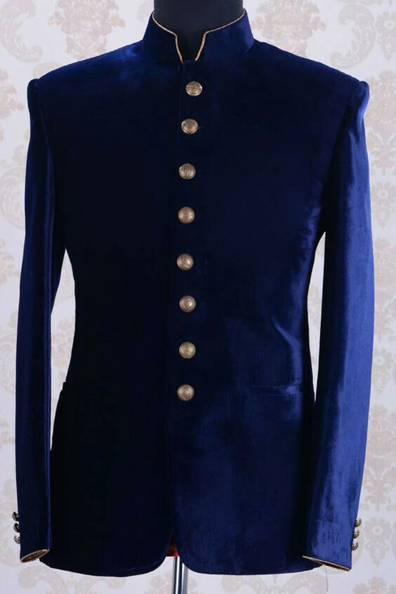 Men Suit Blazers Jackets Business Casual Suit Designer Navy Blue Velvet Coats New Formal Wear Slim Fit Jackets