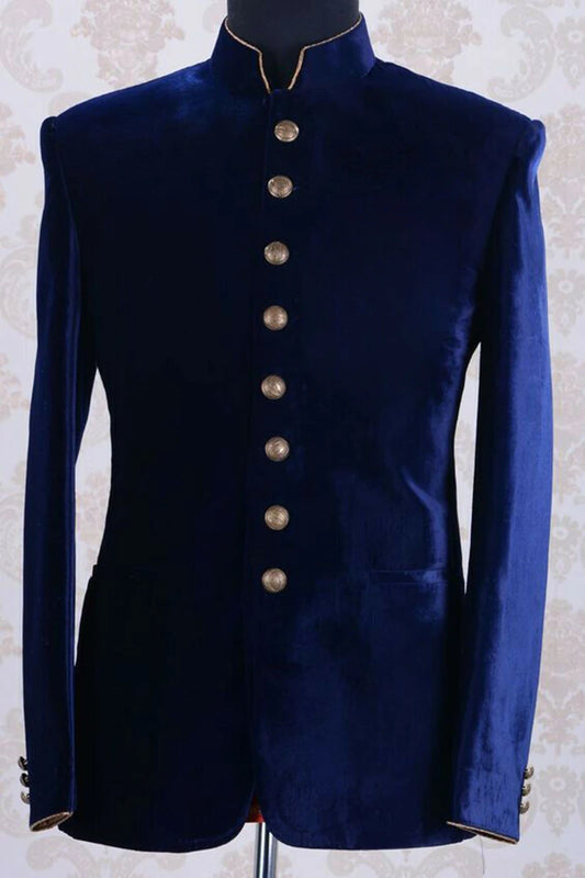 Men Suit Blazers Jackets Business Casual Suit Designer Navy Blue Velvet Coats New Formal Wear Slim Fit Jackets