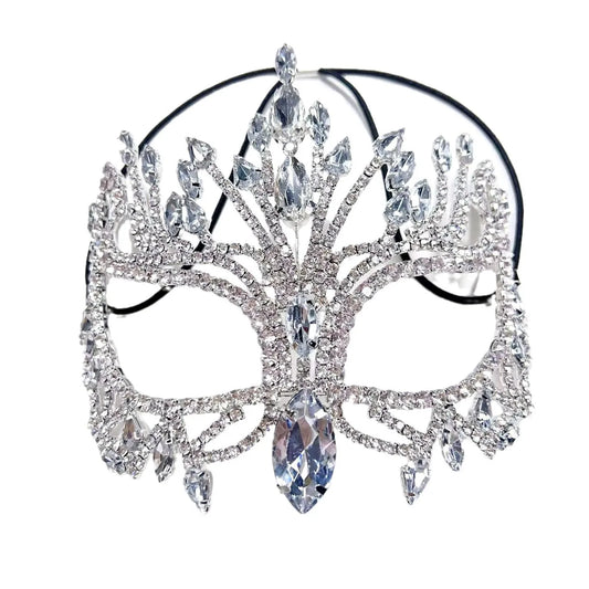Fashionable Shiny Geometric Rhinestone Mask for Women, Exaggerated Hollow Mask for Dance Party Accessories, Women's Accessories