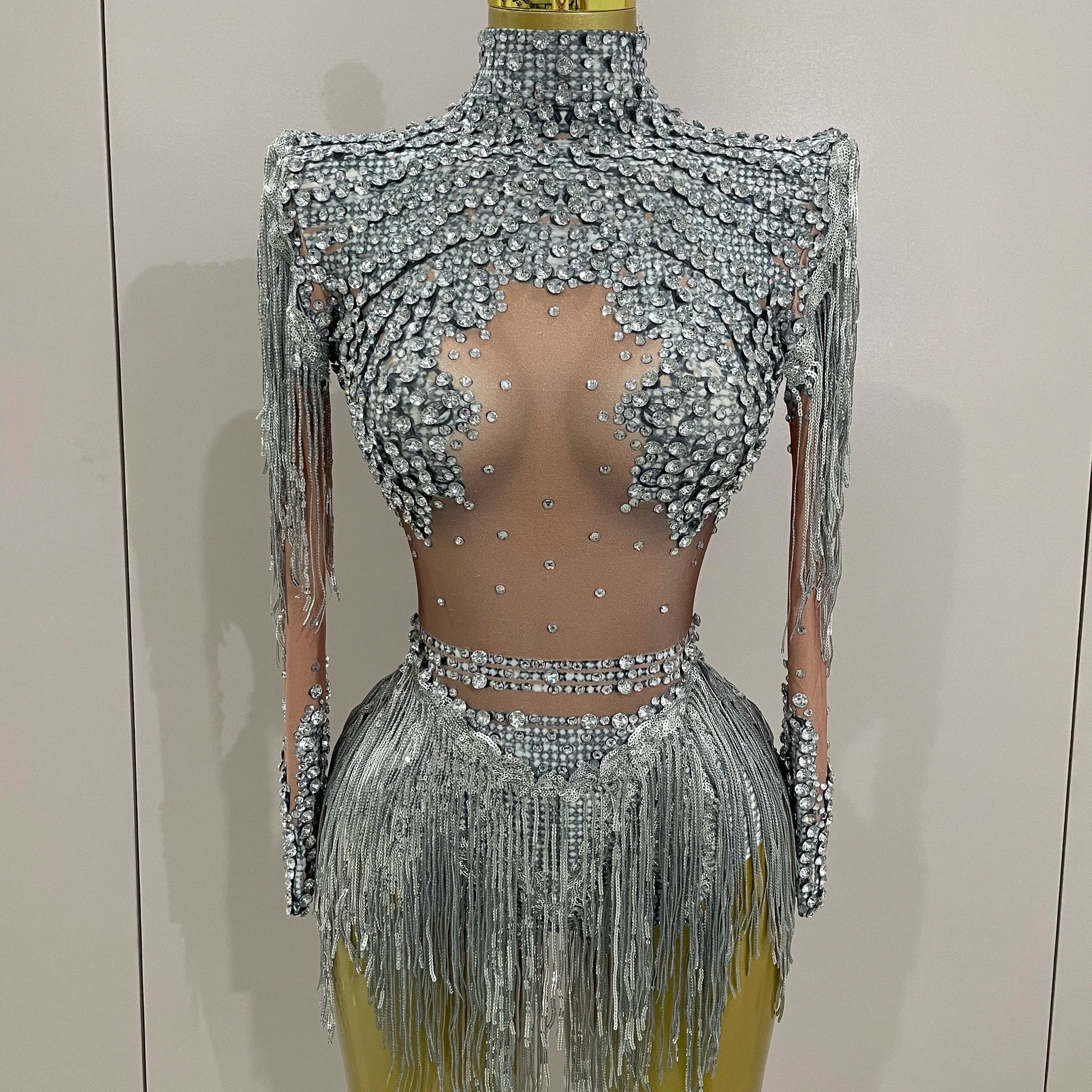 Body extensible à paillettes et strass scintillants pour femme, tenue de fête d'anniversaire, de discothèque, de DJ, de spectacle sur scène