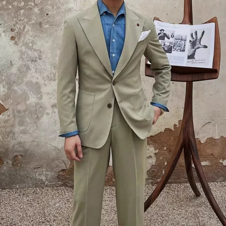 Ensemble deux pièces pour homme, blazer et pantalon, coupe slim, décontracté, tenue de travail, de soirée, de mariage