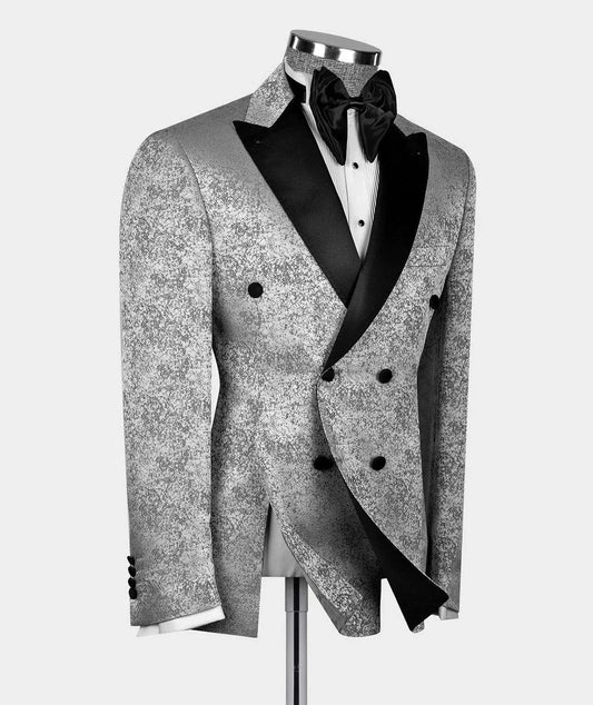 Vintage Men's Suit Peaked Lapel One Piece Jacket Tailor-Made Jacquard Only The Blazer Double Breasted Customized Coat