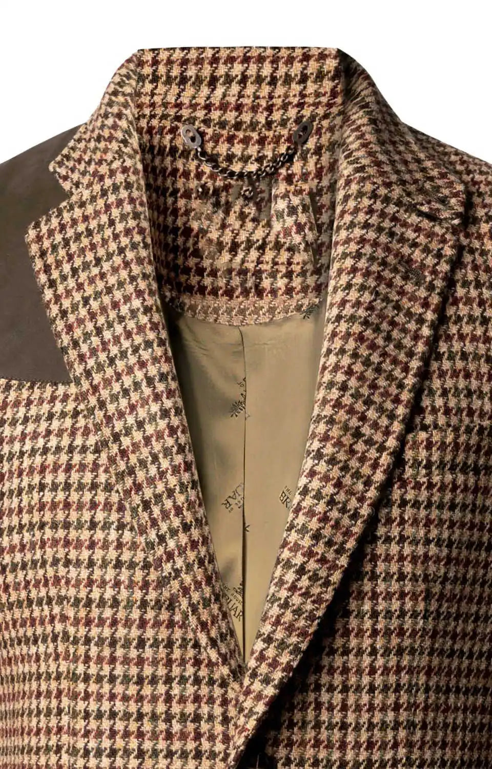 One Piece Houndstooth Men Suits Wool Fashion Customized Men Coat Lapel Business Jacket