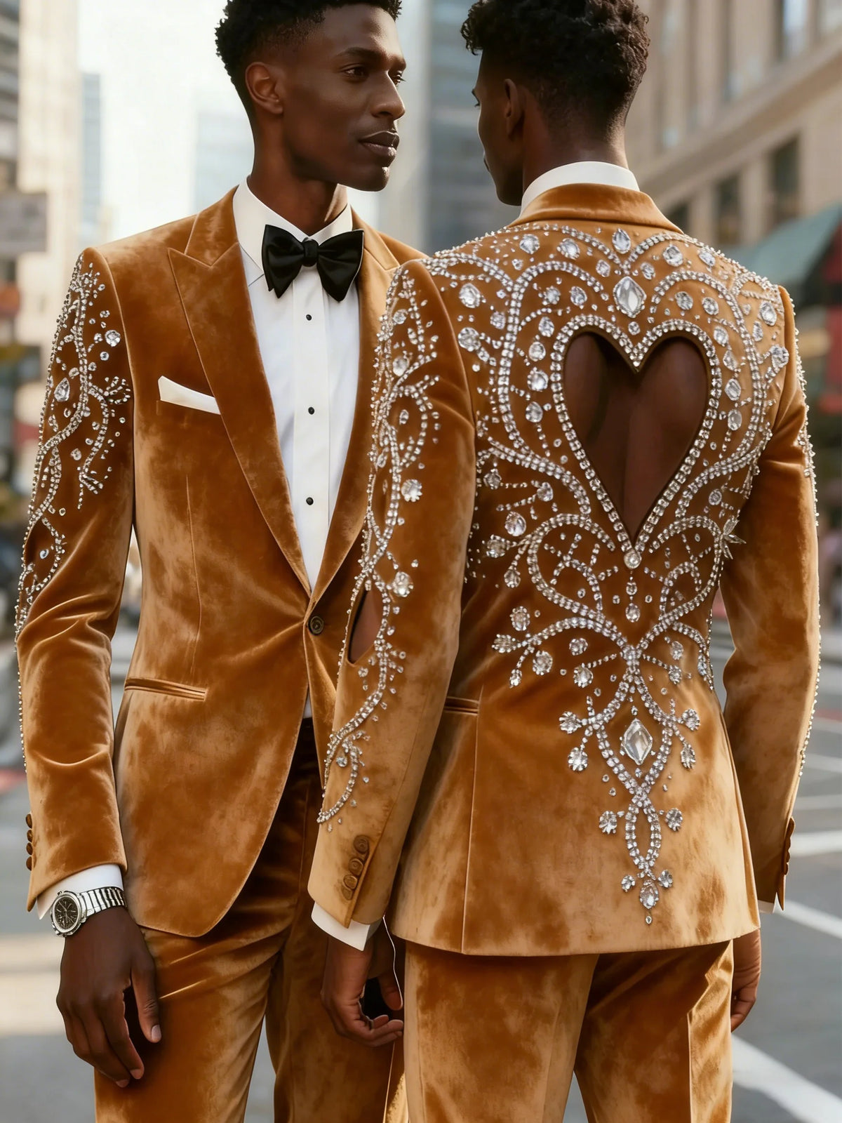 Luxury Rhinestone Wedding Suits 2 Pieces Blazer Single Breasted Prom Groom Evening Party Tuxedos Custom Made Costume Homme