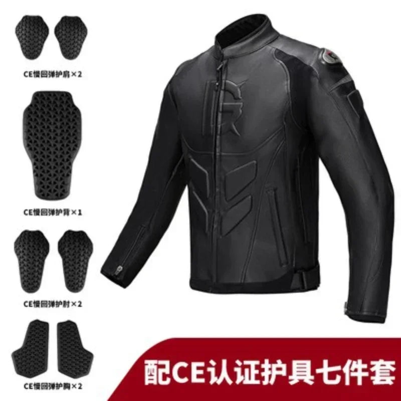 Motorcycle Riding Suit Winter Anti Drop Riding Pants Knight Windproof Men's  Women's Motorcycle Leather Jacket Leather Pants Set