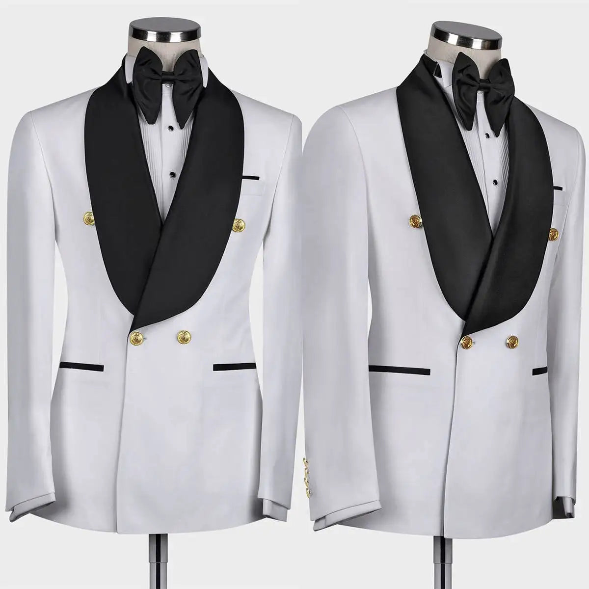 Classic Men Suits for Wedding Beaded Shawl Lapel Blazer One Piece Double Breasted Groom Tuxedo Coat Customized Only Jackets