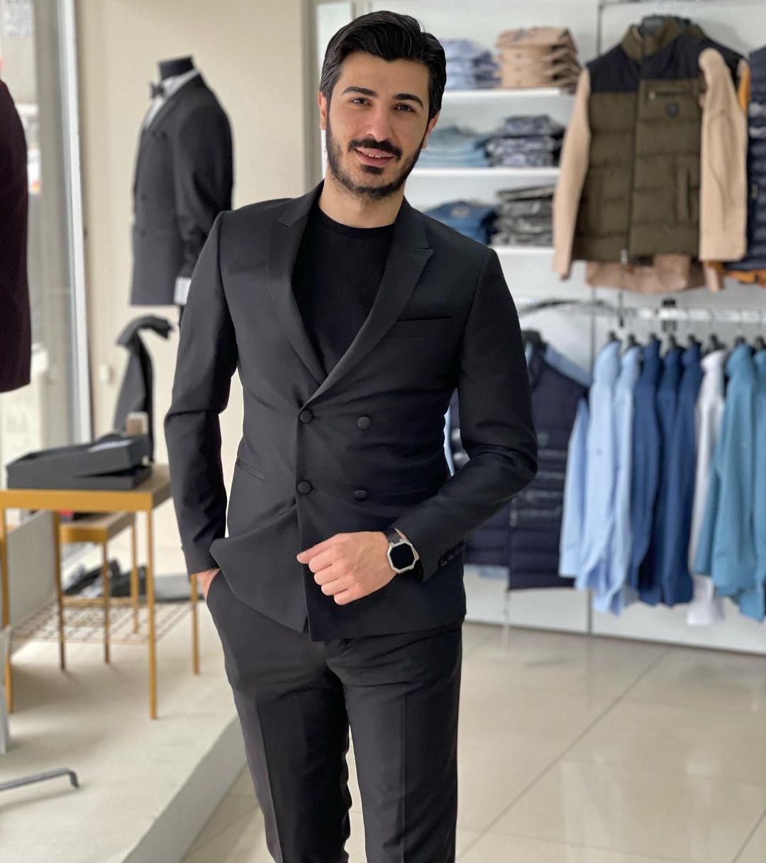Costume homme noir 2 pièces sur mesure coupe slim blazer pantalon croisé mariage affaires marié travail tenue décontractée bal sur mesure 