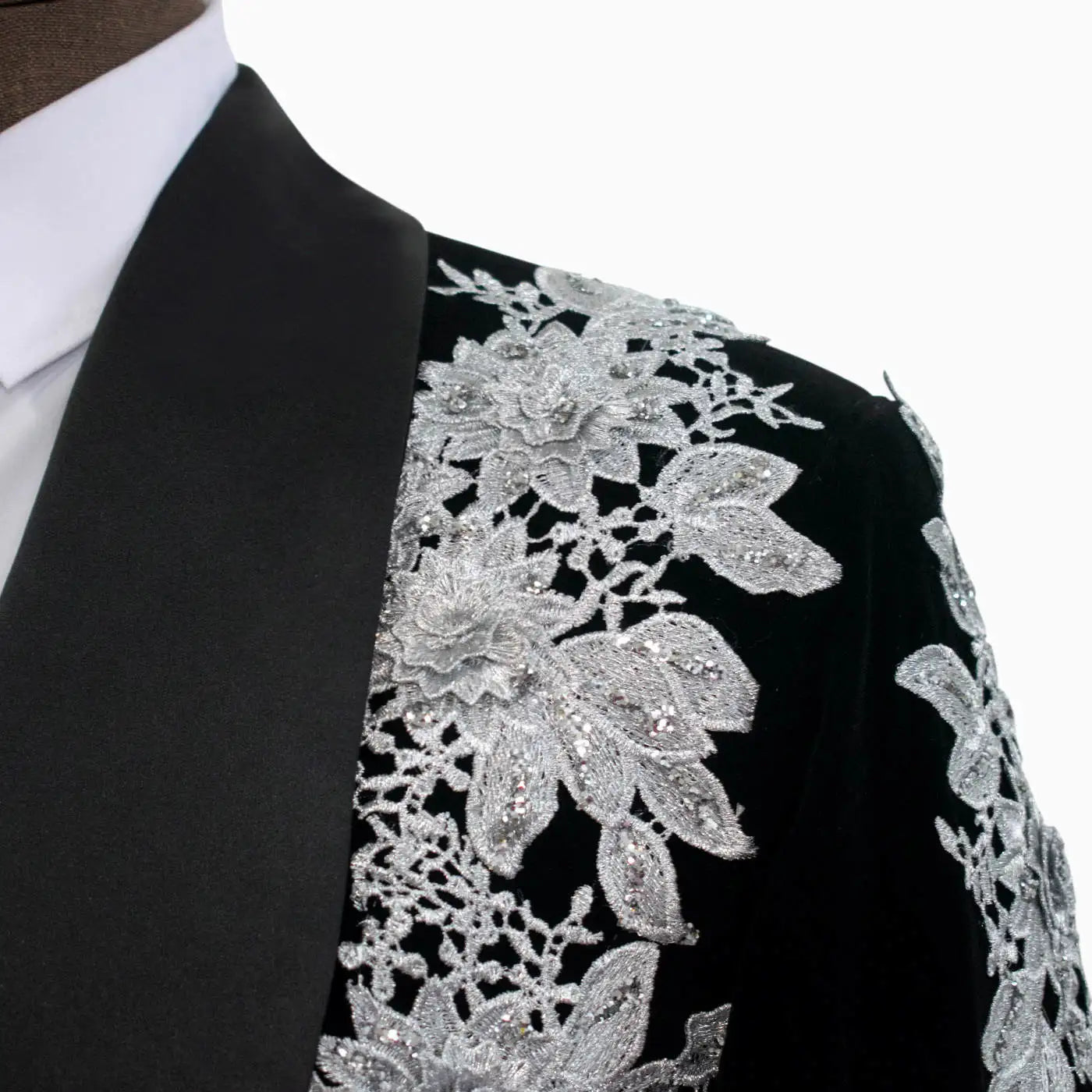 Designer Wedding Tuxedos Appliques Sequins Men Suit Shawl Lapel 1 Piece Set Jacket Party Groom Business Blazers Customized