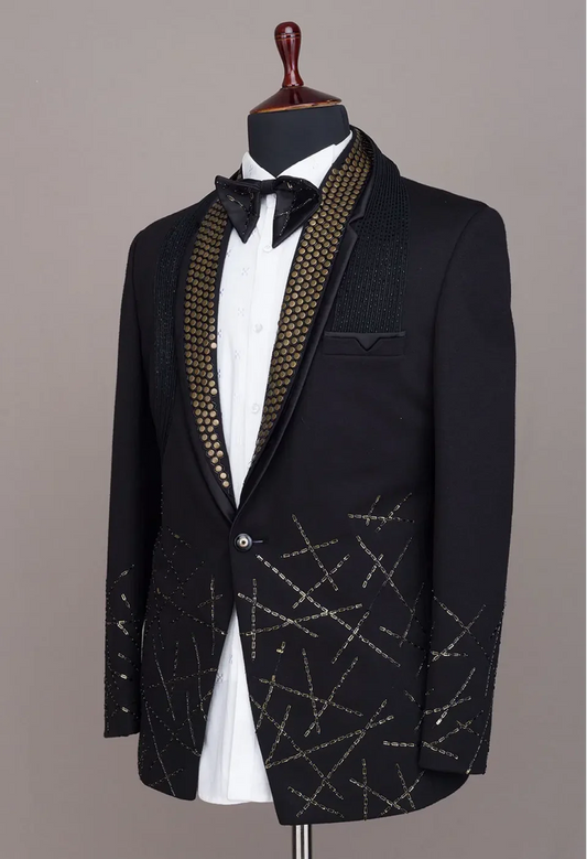 Formal Wedding Tuxedos Beading Beaded Shawl Lapel Men Suit 2 Piece Set Jacket Pants One Button Groom Business Blazers Customized