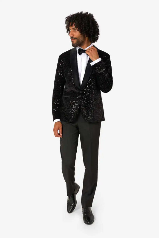 Shining Men Suits Slim Fit 2 Pieces Jacket Pants Shawl Lapel Sequins Groom Wedding Tuxedos Party Prom Blazer Customized