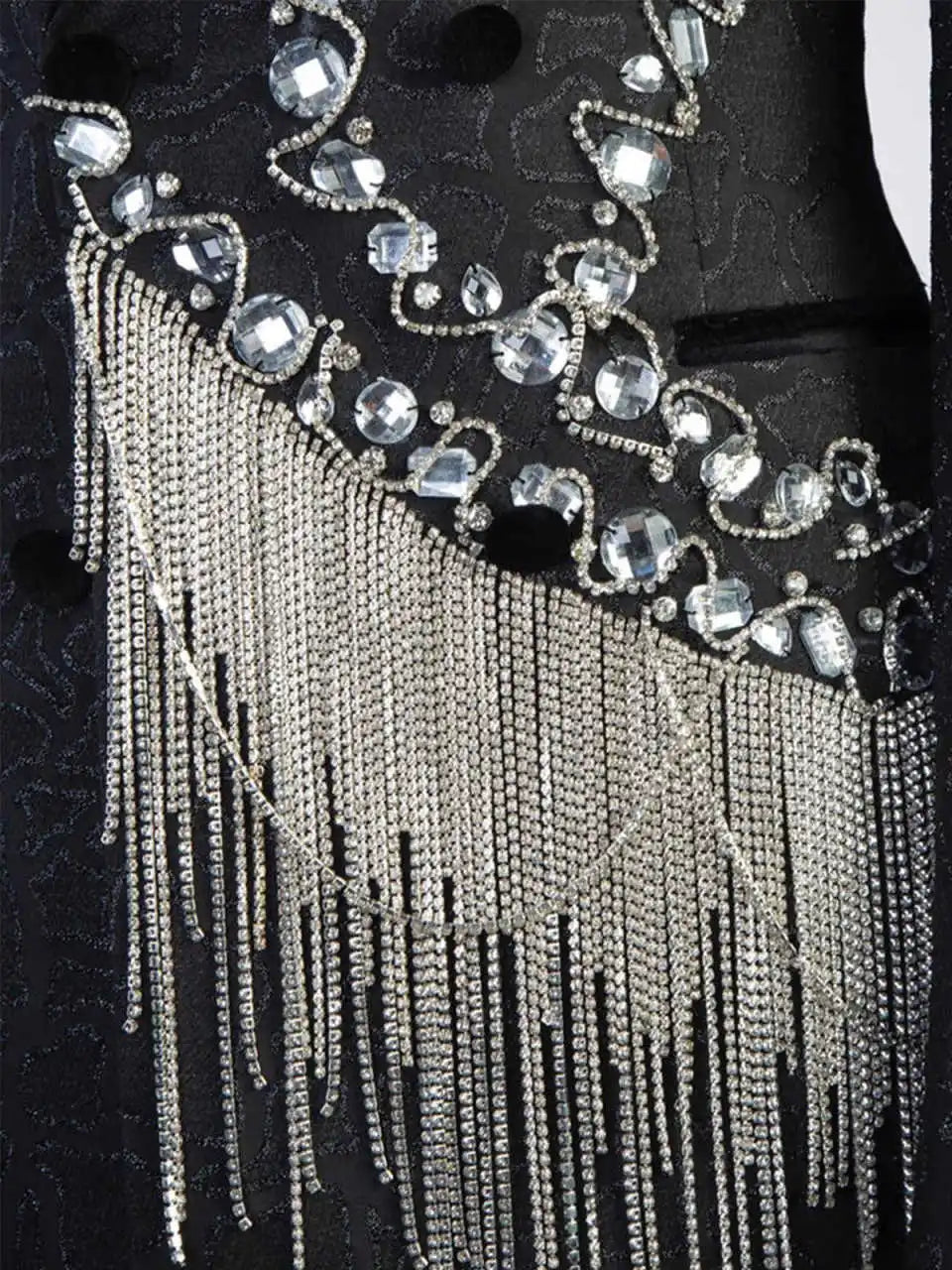 Luxury Beading Wedding Tuxedos 1 Piece Set Jacket Double Breasted Men Suit Designer Crystal Groom Blazers Customized