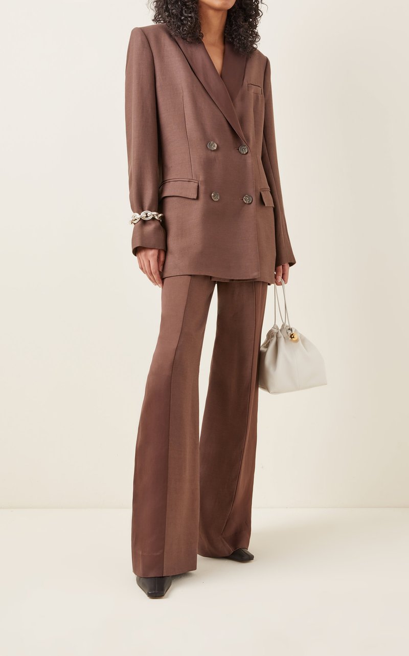 Trajes marrones para mujer, conjuntos de oficina, diseñador, cruzado, moda, alfombra roja, fiesta, graduación, celebridad, 2 piezas, blazer + pantalón, hecho a medida 