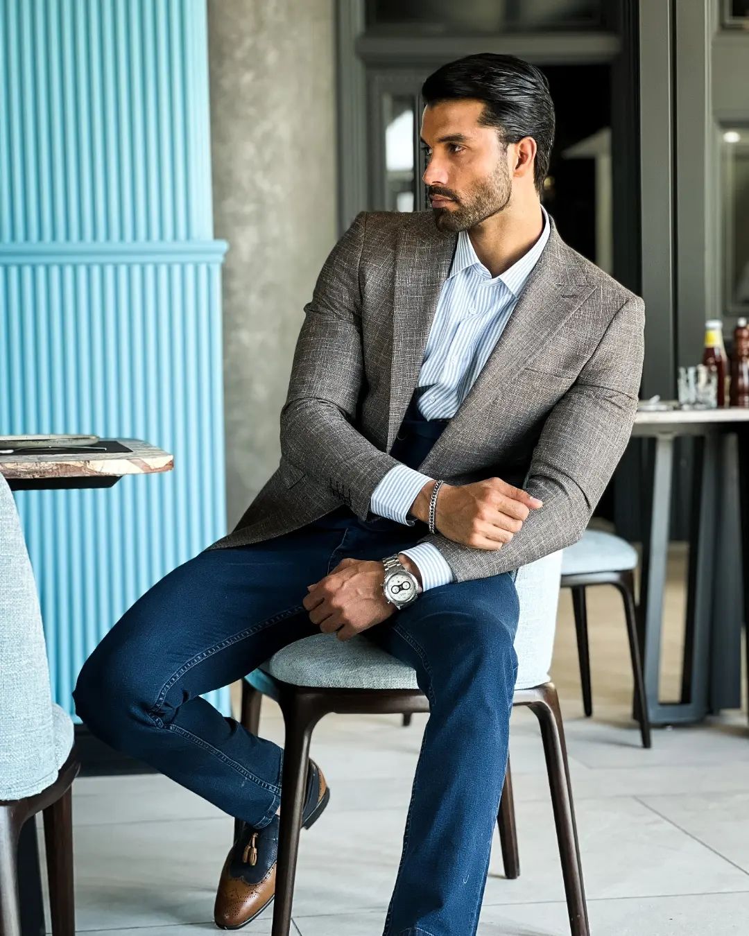 Esmoquin de boda de un solo pecho para hombre, traje de novio con solapa de pico, corte entallado, chaqueta para fiesta de graduación 