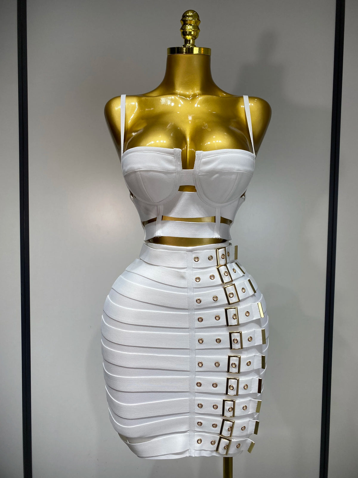 Women Sexy Black Cut Out Bodycon Bandage Skirt Two Piece Set Celebrity High Street Evening Birthday Club Party Outfits