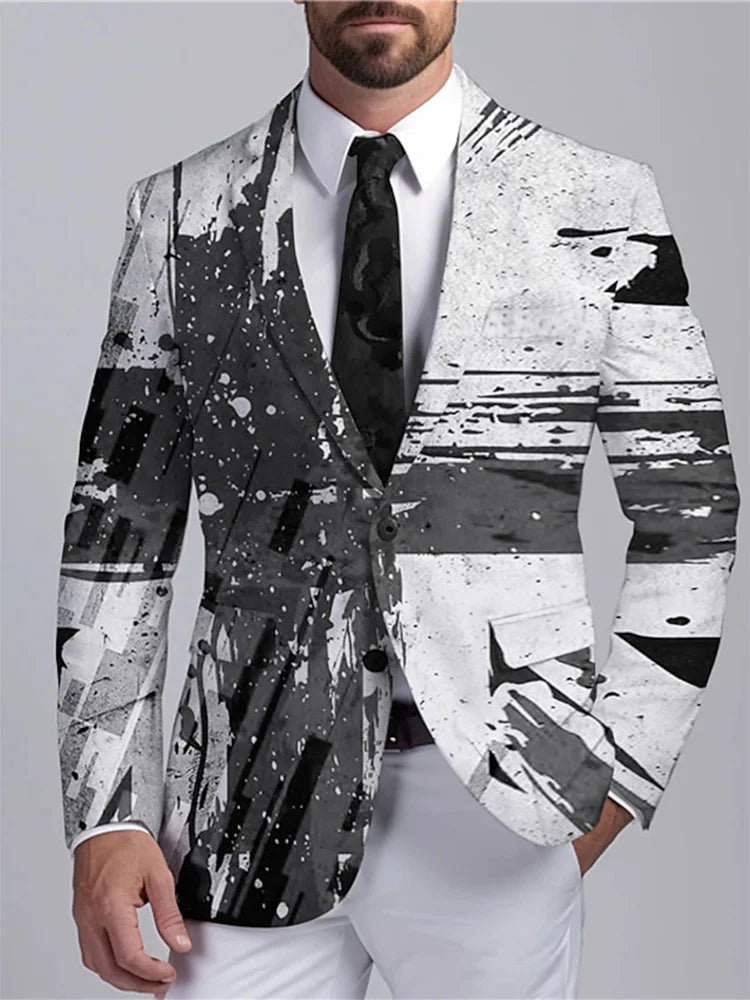 New Fashion 3D Navy Style Men's Suit Business Workwear Street Casual Jacket