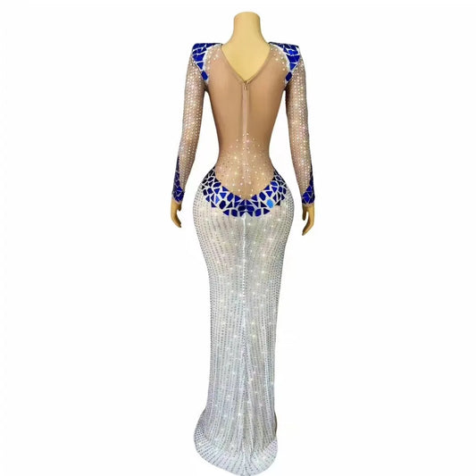 Sexy Gorgeous Special Party Celebrate Colourful Rhinestones Flowers Dress Evening Red Carpet Fashion Show Stage Photoshoot Dress