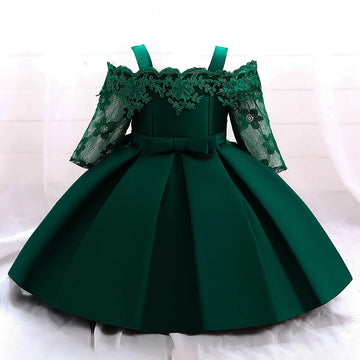 Robe de Noël pour bébé fille, tenue de baptême, de princesse, de fête, manches en dentelle, pour tout-petit, pour anniversaire de 1 an, robe de mariage